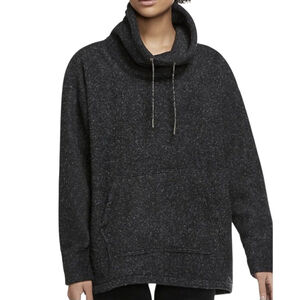 Nike Women's Oversized Therma Running Black High Neck Drawstring Sweatshirt XL